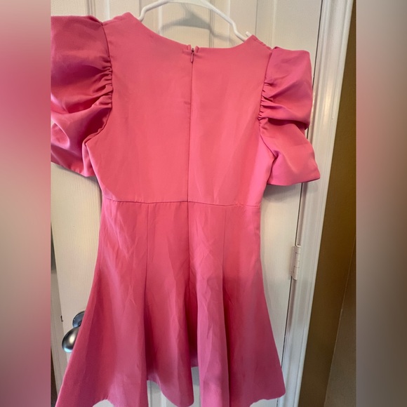 NWT Hausen Candy Pink Puff Sleeve Remi Dress, size medium - Picture 6 of 8